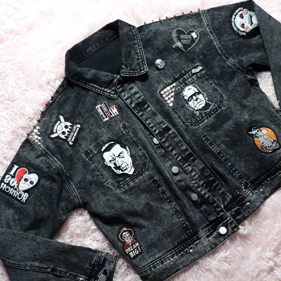 SOLD! Nosferatu pt.2! Horror movie lovers acid washed denim- CLAIMED! - Picture 13 of 16